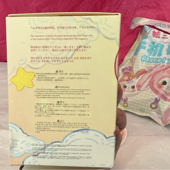 Cute White and Black Plush Phone Strap - Picture 11 of 13